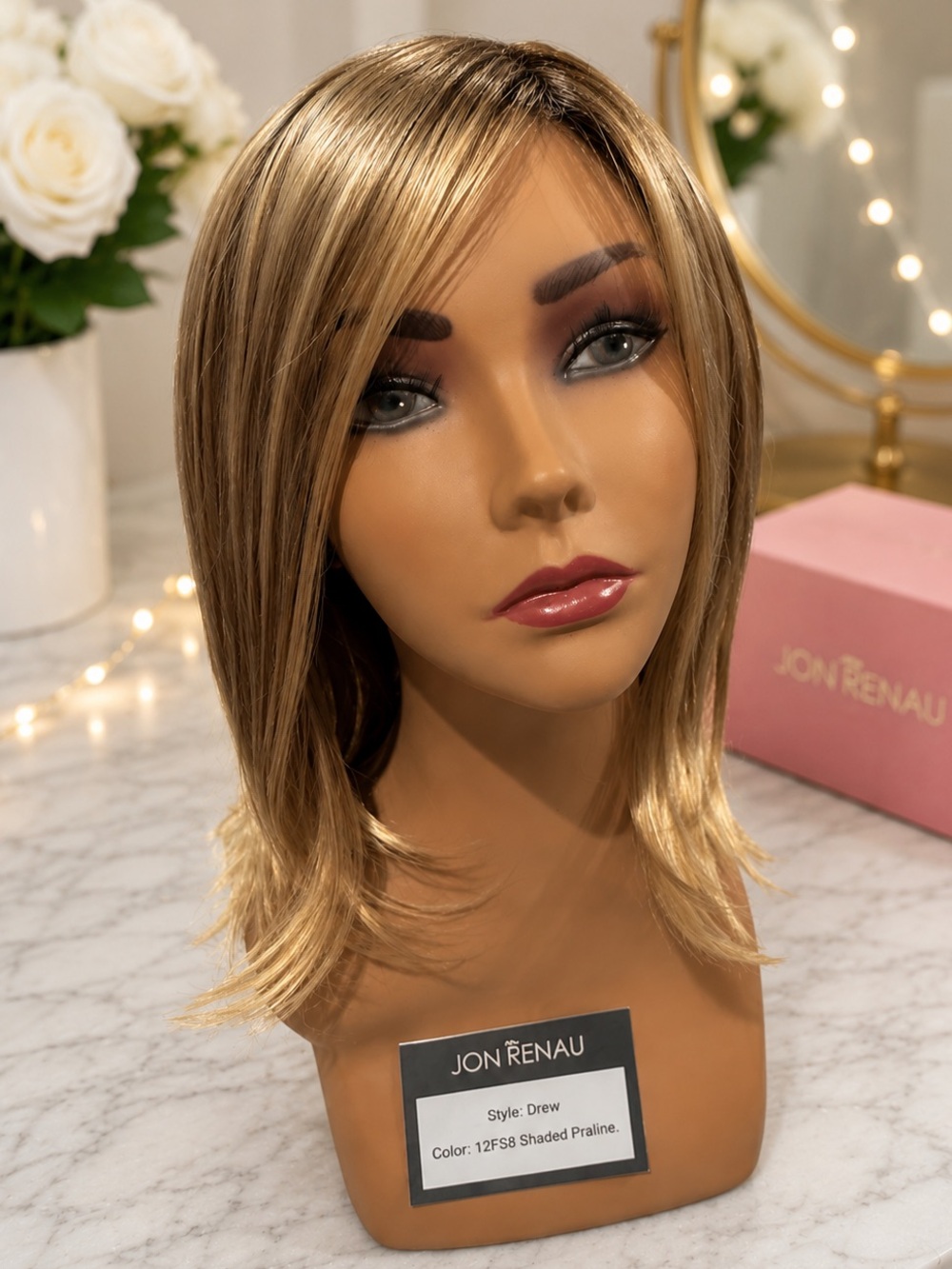 NEW! Jon Renau Designer HD Lace Front Wig ‘DREW ‘ 12FS8 Shaded Praline w/ Box